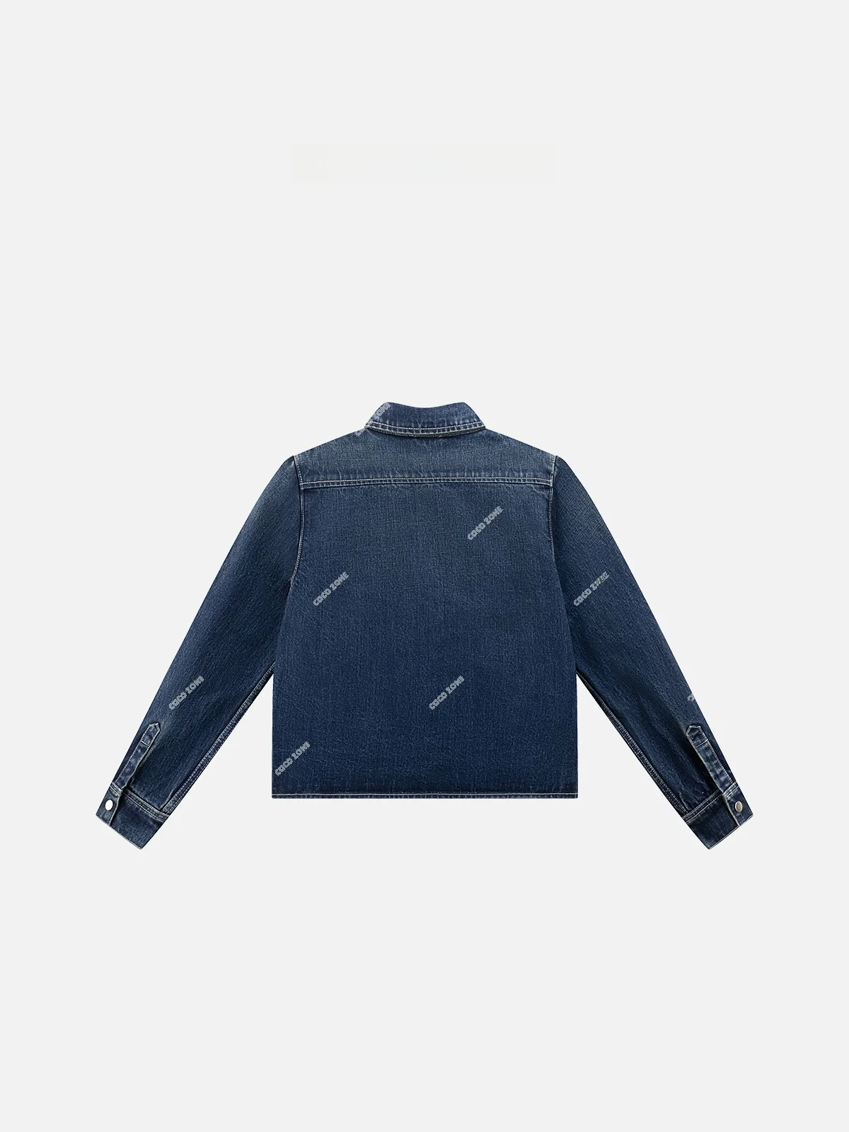 

Retro Commuter Collared Single Button Denim irt Versatile Casual Long Sve Top by ZONE ZONE Women's Cotton irt