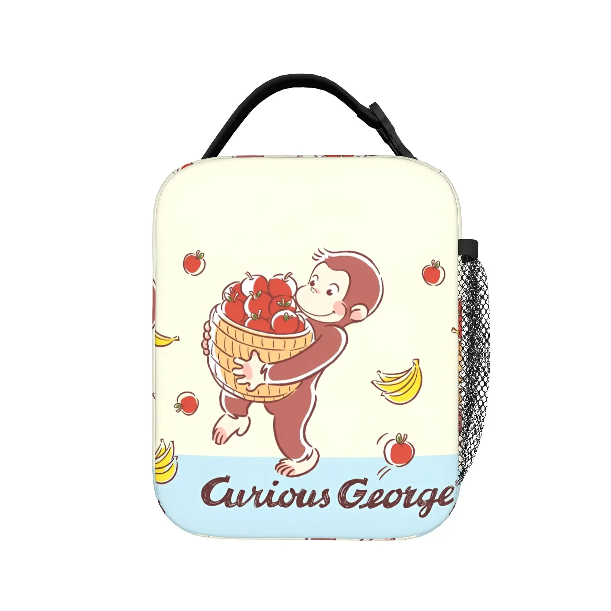 Curious George Monkey Banana Insulated Lunch Bag High Capacity Cartoon Lunch Container Thermal Bag Lunch Box Tote Bento Pouch