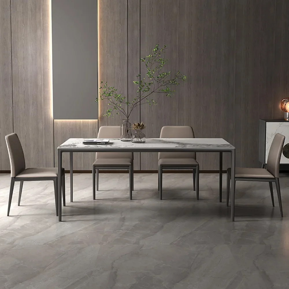 Italian light luxury Pandora rock slab dining table living room modern simple household small apartment rectangular marble