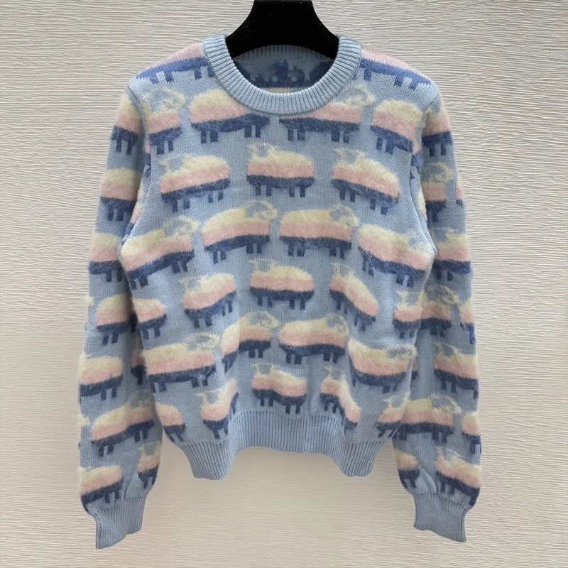 

Высококачественный вязаный женский пуловер со сборными манжетами. Изысканный и популярный кашемировый свитер, зимняя одежда 251004175.