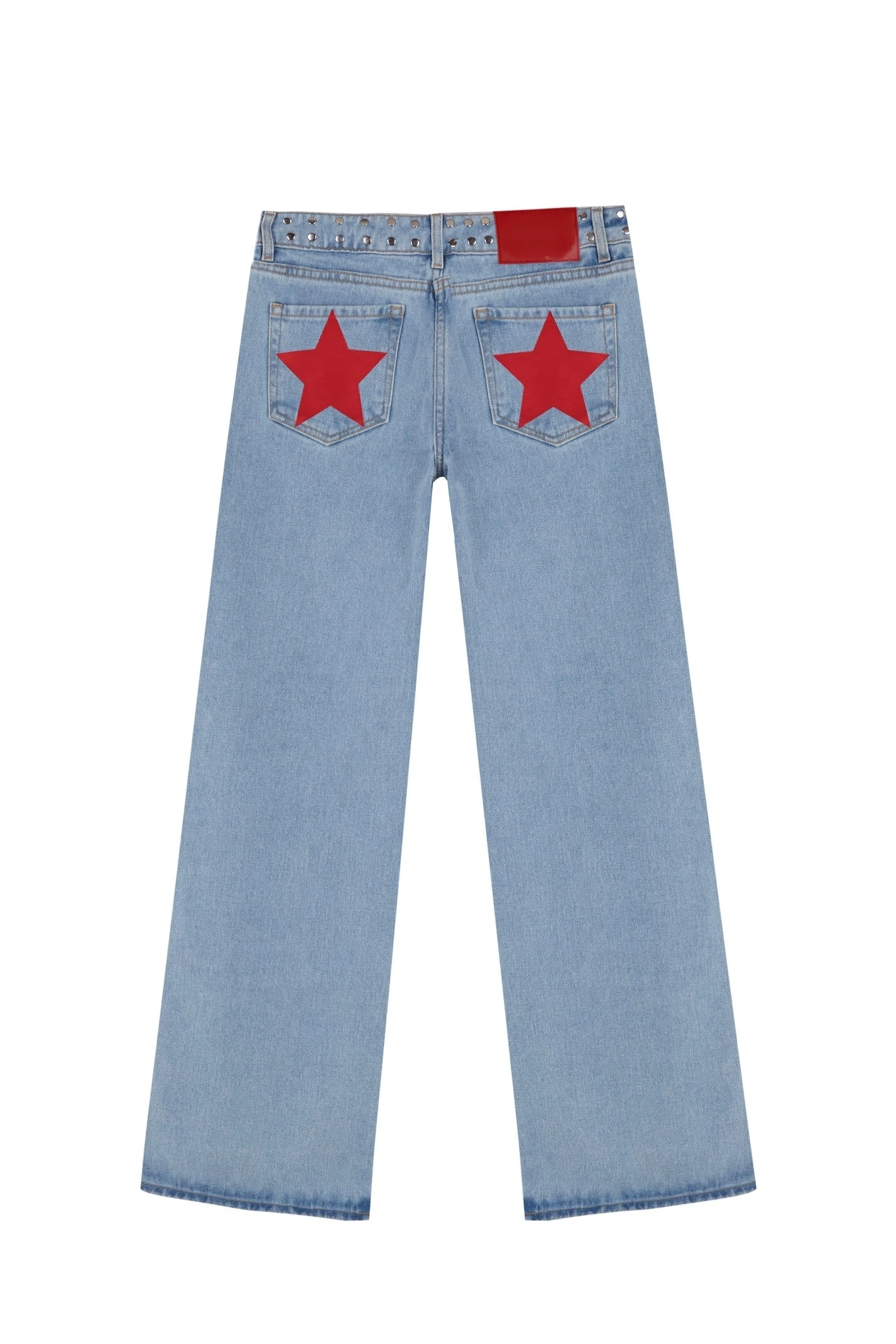 Vintage estrela de cinco pontas impressão alta espera jeans mulher rua harajuku baggy jeans roupas femininas casuais calças jeans retas