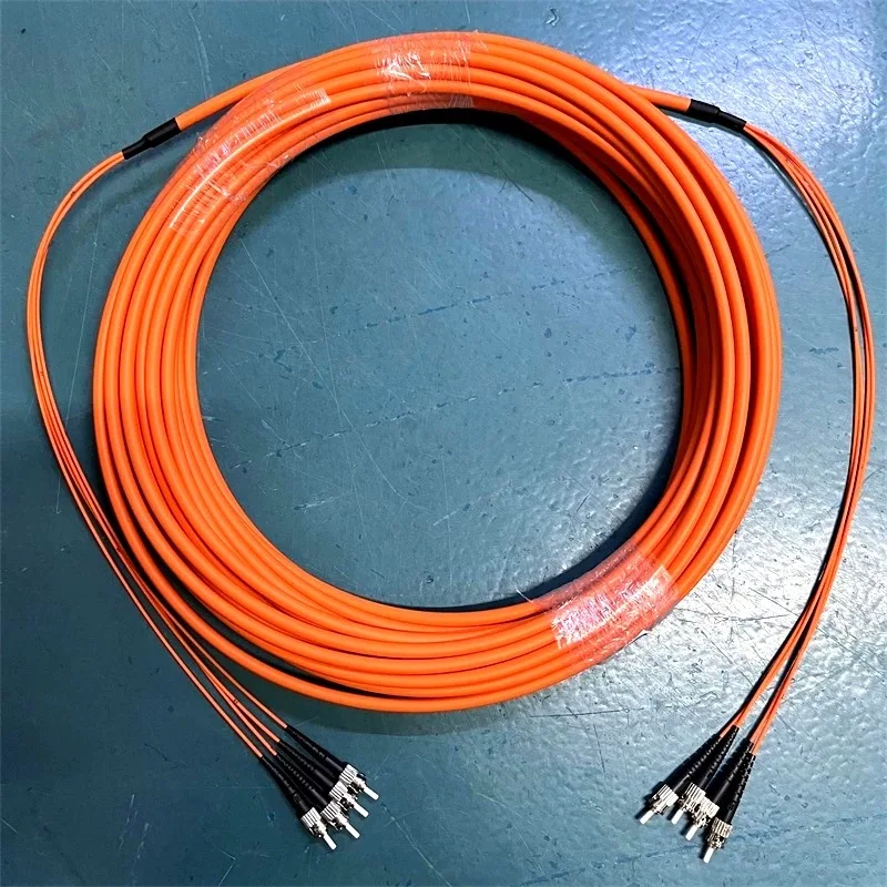 Patchcord de fibra interna 4 núcleos 5m 10m 20m 30m OM2 50/125um jumper empacotado LC-LC SC FC ST Multimodo remendo de fibra óptica chumbo 4C