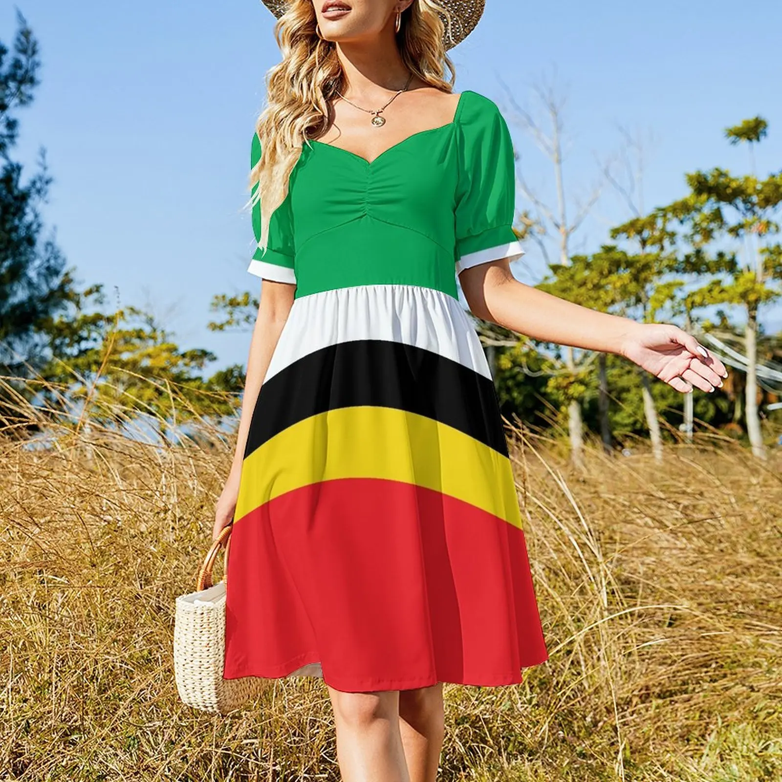 St Kitts and Nevis Colour Block National colours Dress Bride dresses summer dress for women 2023 summer dress daily