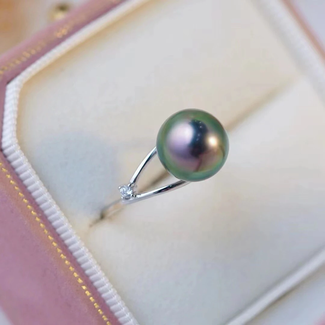 

Fashion 925 Sterling Silver Adjustable Finger Ring Mountings Base Setting Findings Parts Fittings Accessory for 9-11mm Pearls