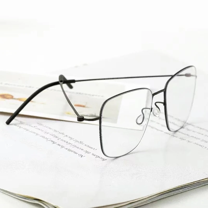 Denmark Brand Square Screwless Glasses Frame Men Women 4g Titanium Ultralight Eyeglasses Fashion Design Luxury Eyewear Gafa - Image 4