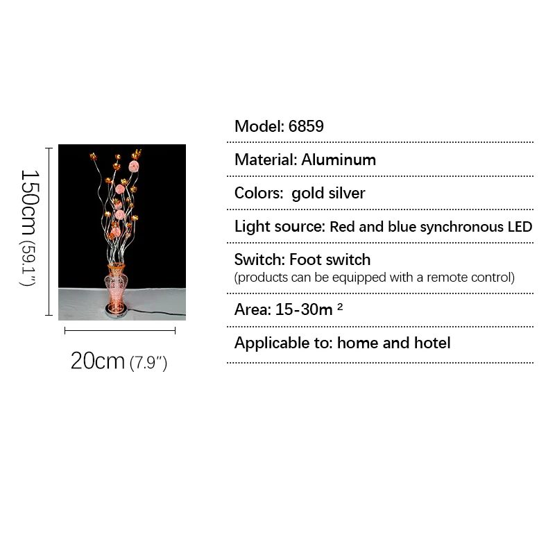 ANITA Nordic Floor Lamp Fashionable Art Flower Living Wedding Room Bedroom Hotel LED Aluminum Wire Originality Decorative