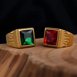 R3373 Men's High Quality 316LStainless Steel Onyx 18KGild Rings Classic Fashion Trend Jewelry Product