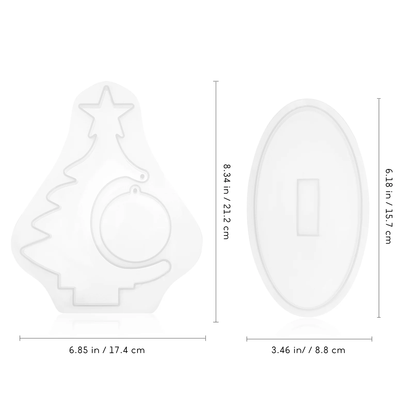 Crystal Glue Christmas Tree Mold Epoxy Heart-shaped DIY Silica Gel Ornament Molds Silicone Casting