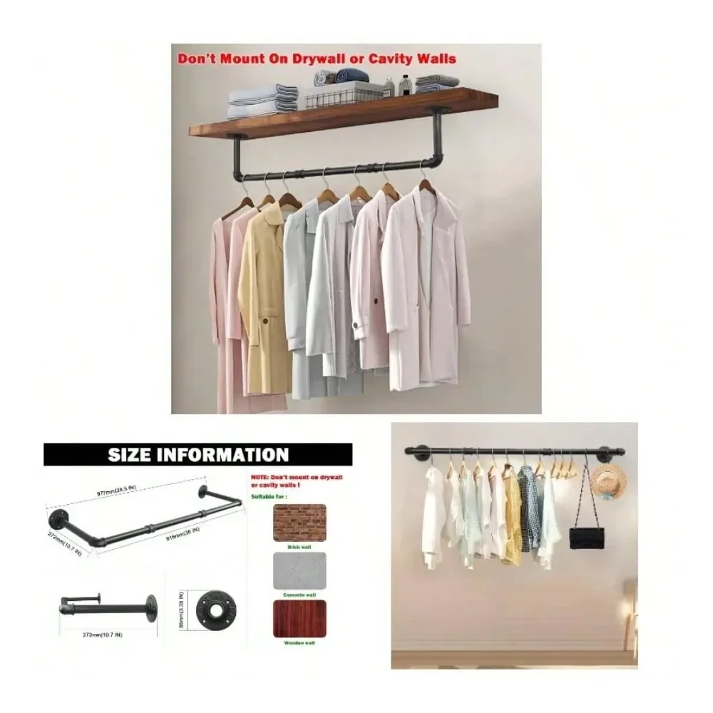 

Настенная вешалка для одежды из металла, сверхпрочная, разборная, в деревенском стиле, экономит место, многофункциональная, для хранения одежды