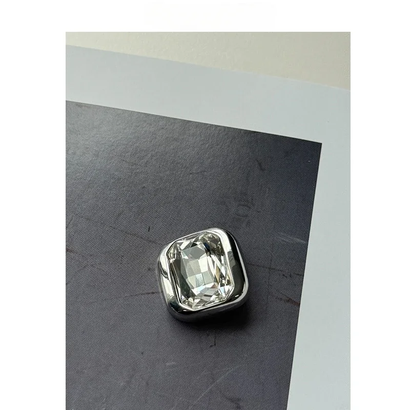 5pcs Fashionable Diamond Buttons High Quality Large Rhinestone Square Metal Buttons Clothing Decorative Buttons