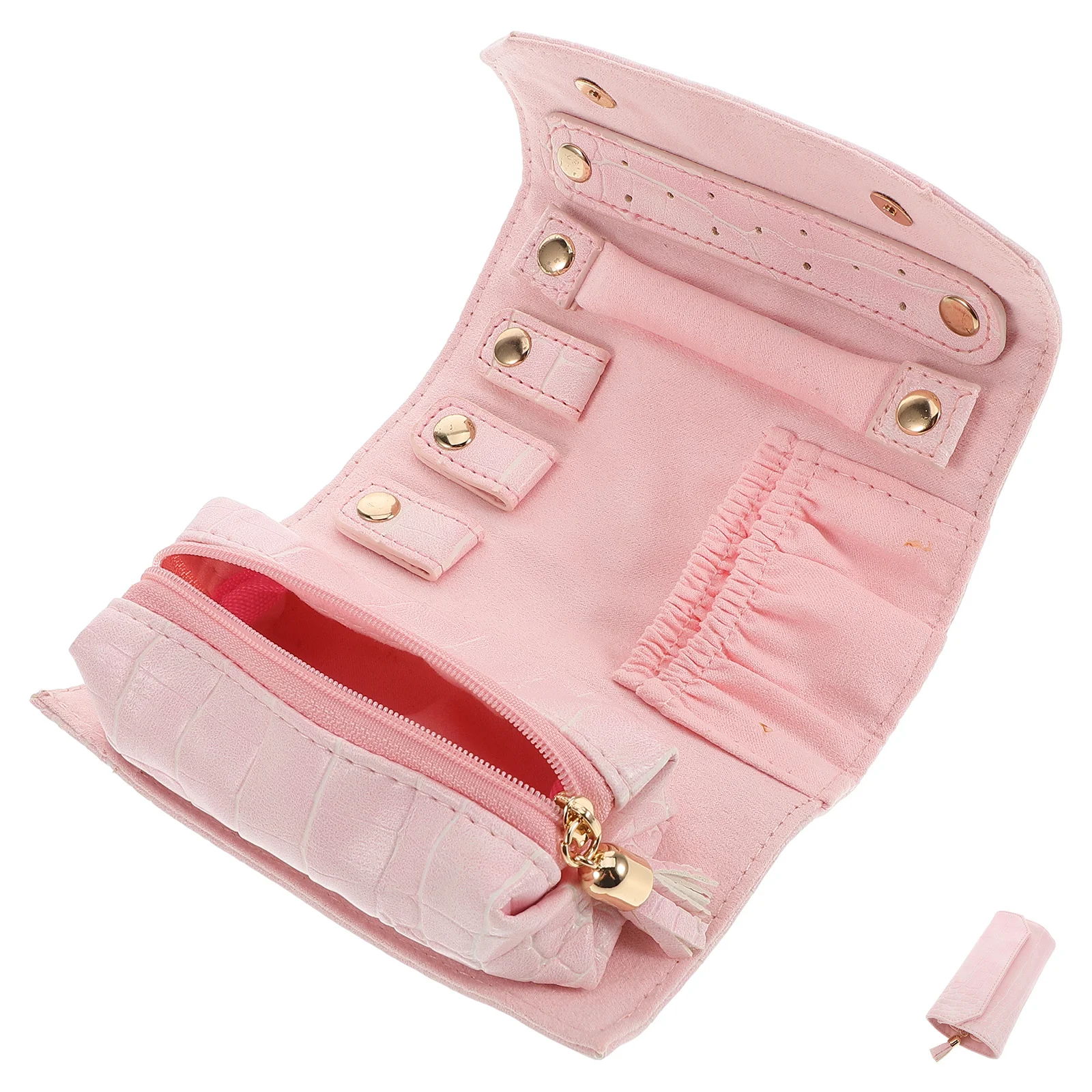 Portable Jewelry Organizer Travel Case Multi-Function Jewelry Holder Roll Lightweight Earring Organizer Pouch for Travel Use