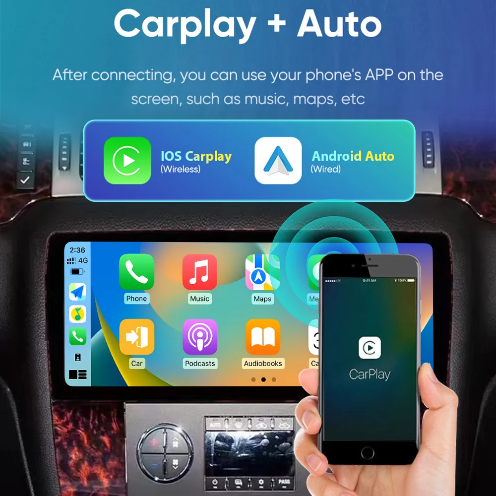 Auto Stereo for GMC SIERRA 2007-2013 Car Android  Navigation Touch Screen Auto Wireless Carplay Car Multimedia Player Head Unit