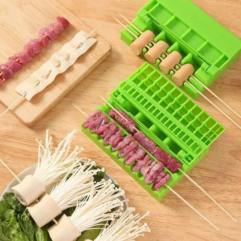 Food Grade Plastic Kebab Skewer Maker Quick Easy Use Time Saving For Barbecue Grilling Party For Home Outdoor Grilling