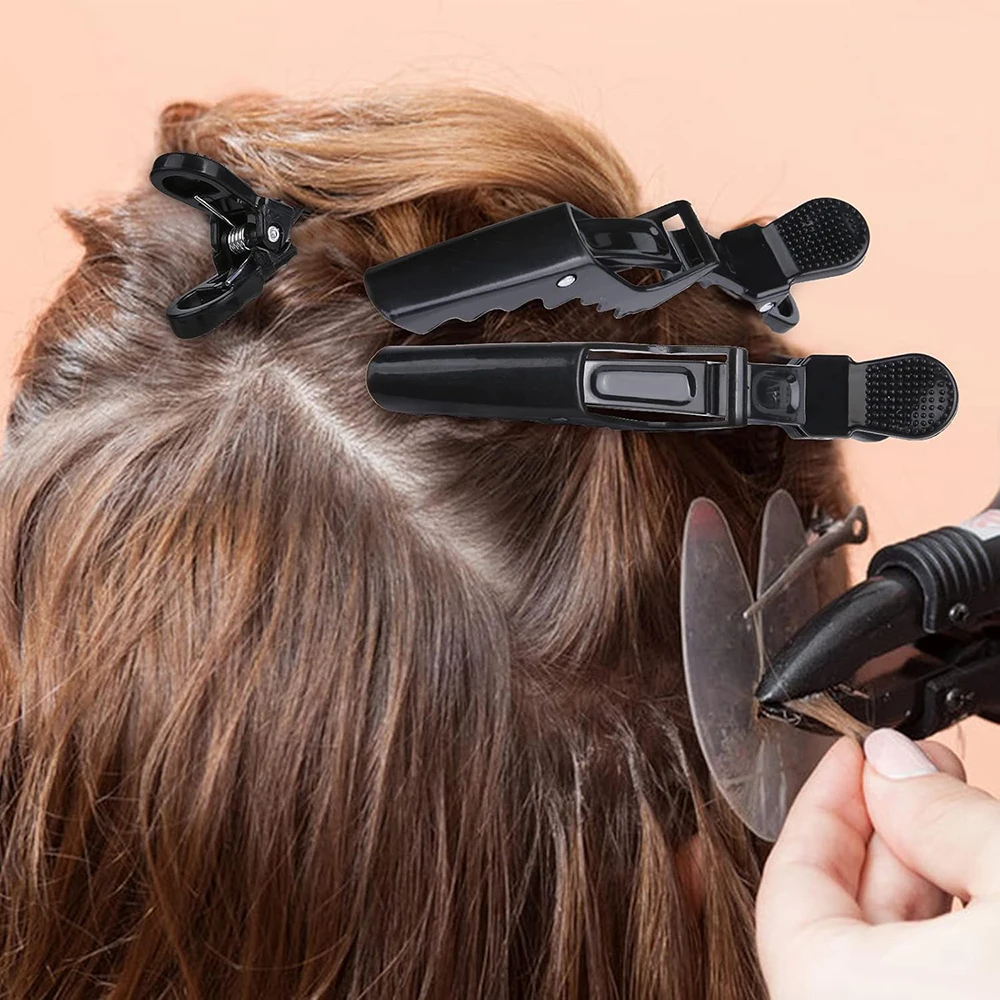 6 uds clip de pelo de cocodrilo diseño clip de pelo en forma de garra clip de pelo de salón pinza de pelo de plástico clip de maquillaje especial para pelucas de cabello real