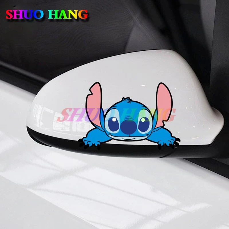 Cartoon Stitch‘s’ Is Peeping You Lovely Motorcycle Styling Decals PVC Auto Decoration Sticker Laptop Drift JDM Car Window Funny