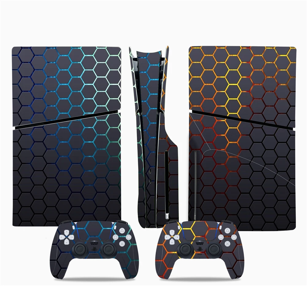 Suitable For Sony PS5 slim Console Disk Edition Carbon Fiber Skin Cover Sticker Host Center Decals Game Console Accessories