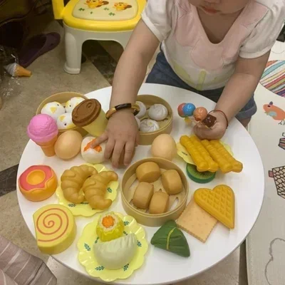 84 pz/set Sicuro Pizza Cibo Tagliato Frutta Verdura Cucina Cucina Giochi di imitazione Gioco per bambini Regalo di compleanno Casa da gioco Giocattolo
