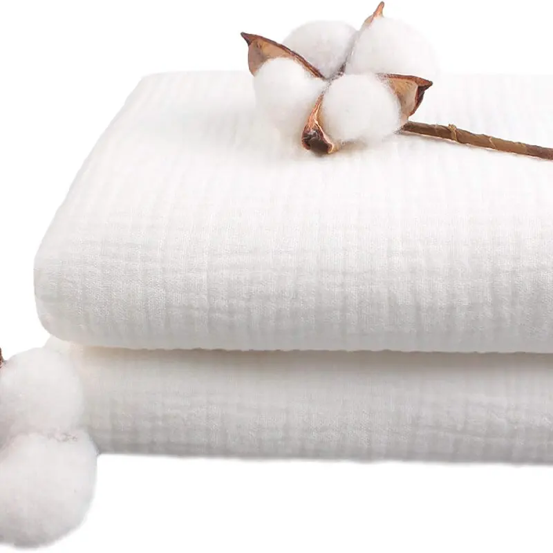 Solid Color Double-layer Gauze Cotton Material Quilting Sewing Fabric Table Runner Wedding Cheesecloth Baby Blanket Napkin Cloth