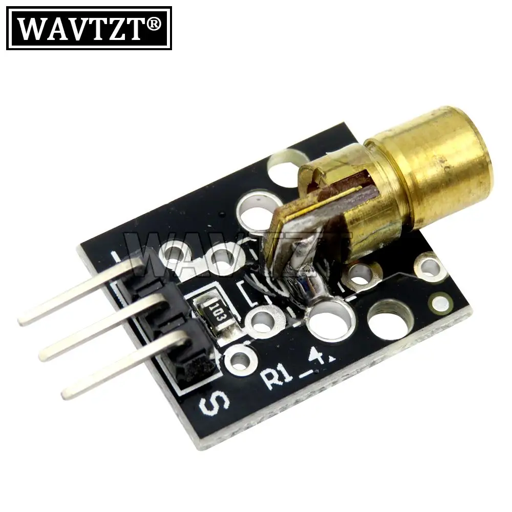 WAVTZT KY-008 3pin 650nm Red Laser Transmitter Dot Diode Copper Head Module for Arduino AVR PIC DIY