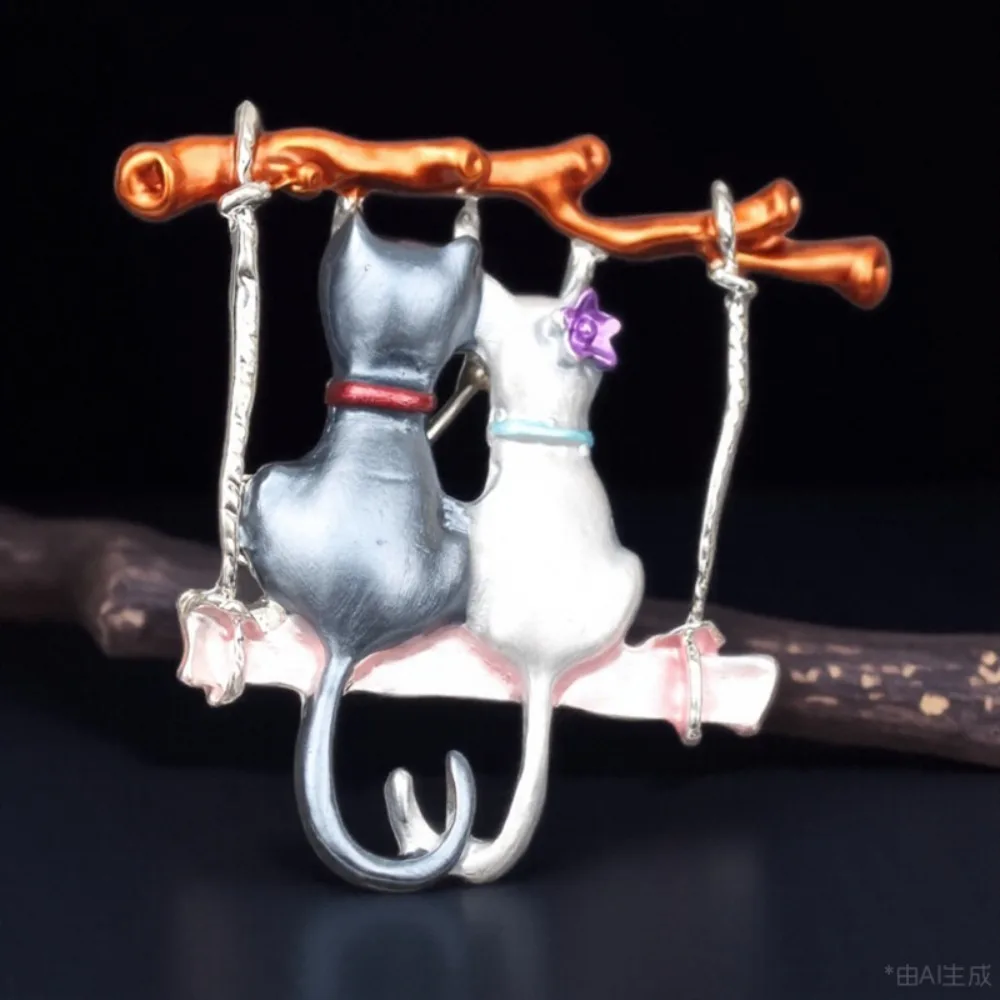 

Creative Cute Swing Kitten Fun Men Women Suit Jacket Scarf Fashion Jewelry Accessories Gift