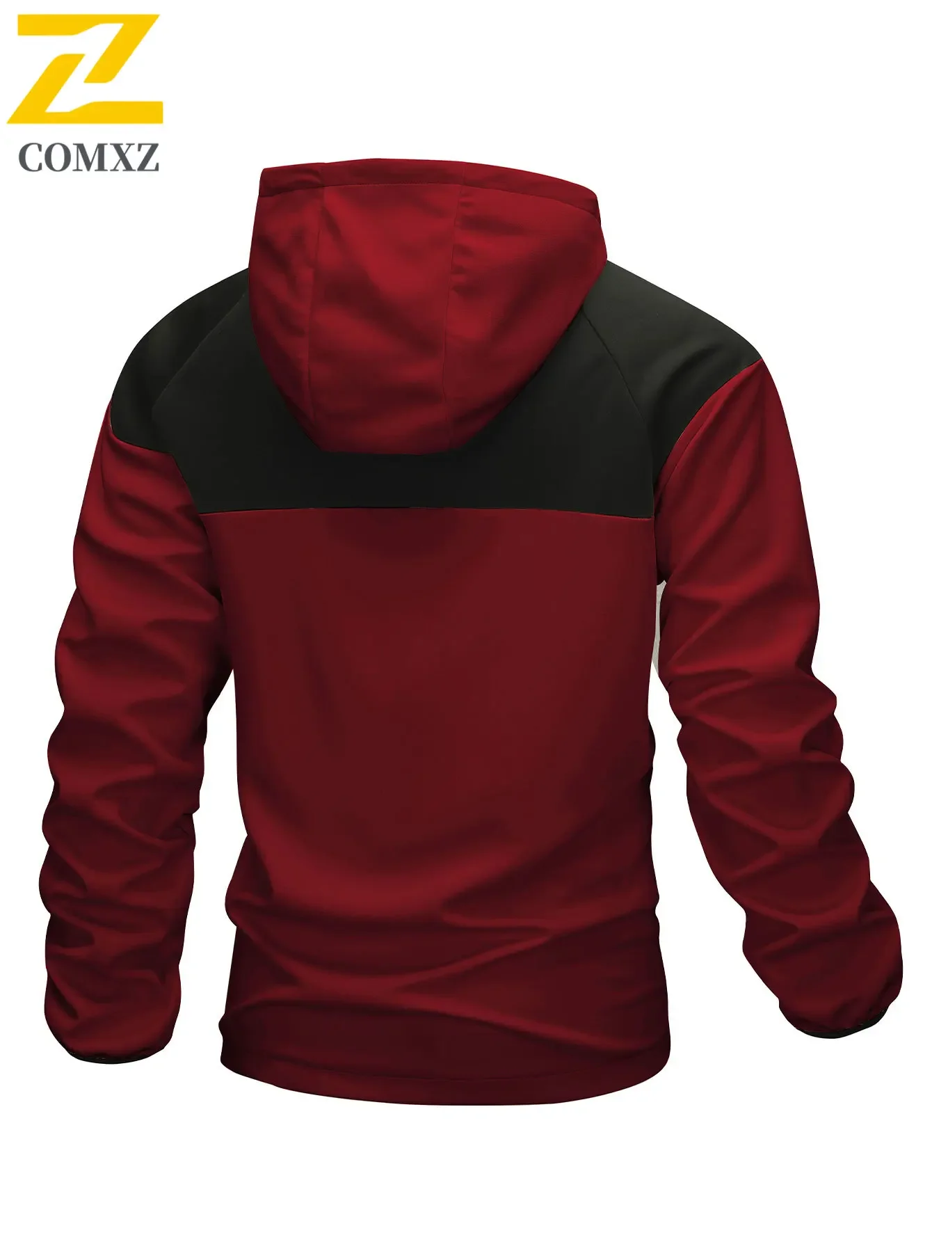 Outdoor Windbreaker Jackets Men's 2025 Autumn New Casual Fashion Splicing Windproof Jacket Male Hiking Camping Loose Hooded Coat