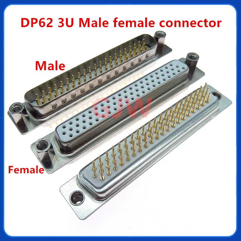 1PCS Gold plated HDP62 DP62 DB62 FEMALE CONNECTOR  Type D-Sub 62pin Adapter 62 pin 62P