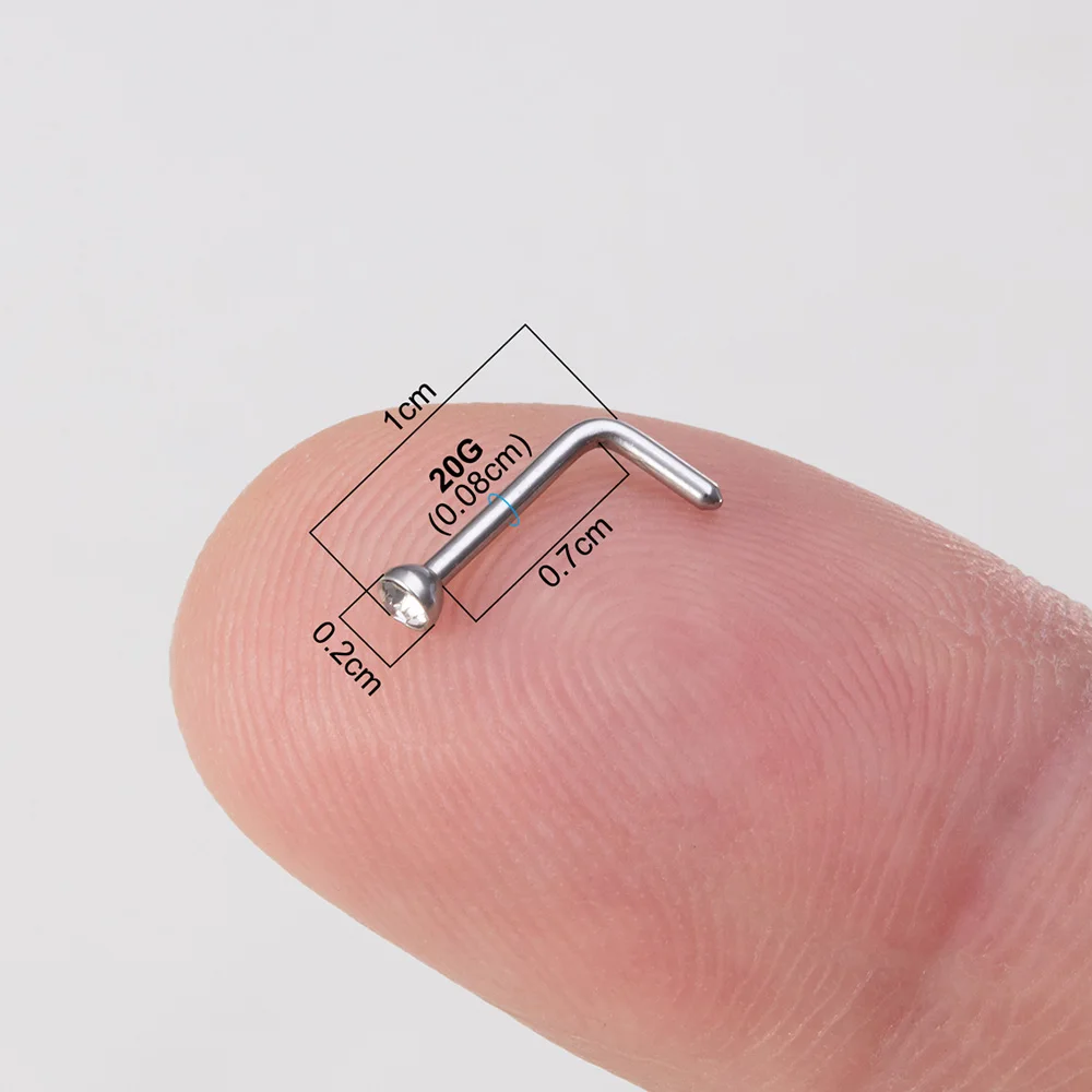 5Pcs 20G Screw Nose Stud Heart Moon Star Ball Stainless Steel Nostril Piercing Septum Nose Rings Cartilage Earring Body Jewelry