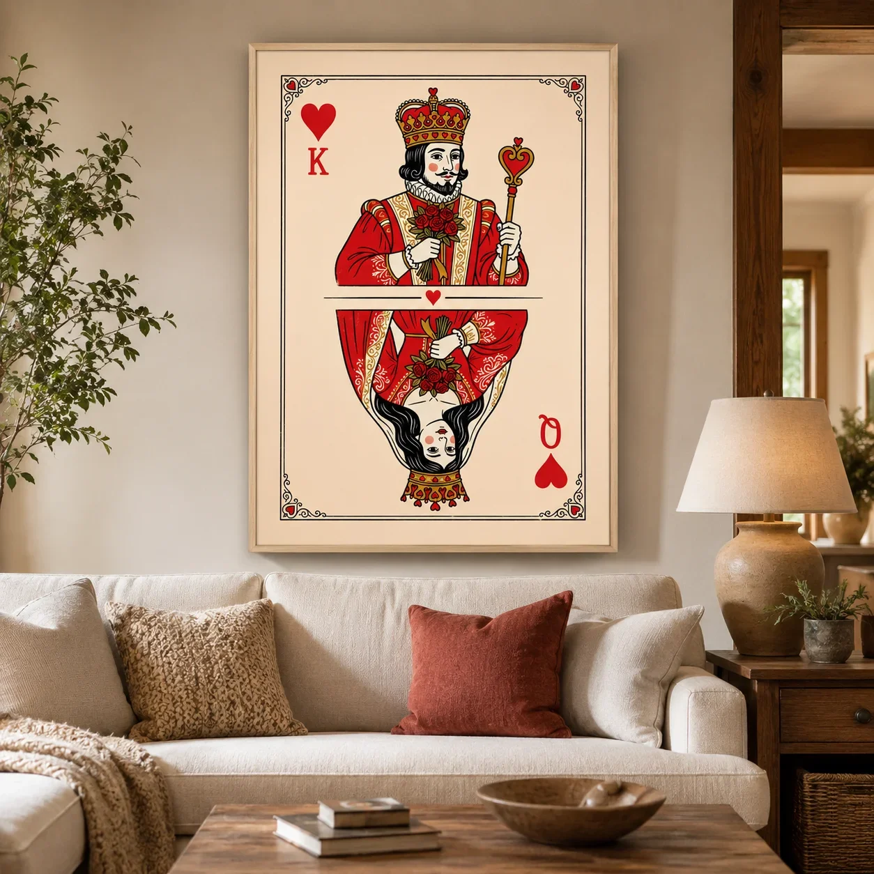 1pc frameless Canvas Painting King And Queen Of Hearts Diamonds Clubs And Spades Poster,Canvas Wall Print,High‑Grade Home Decora