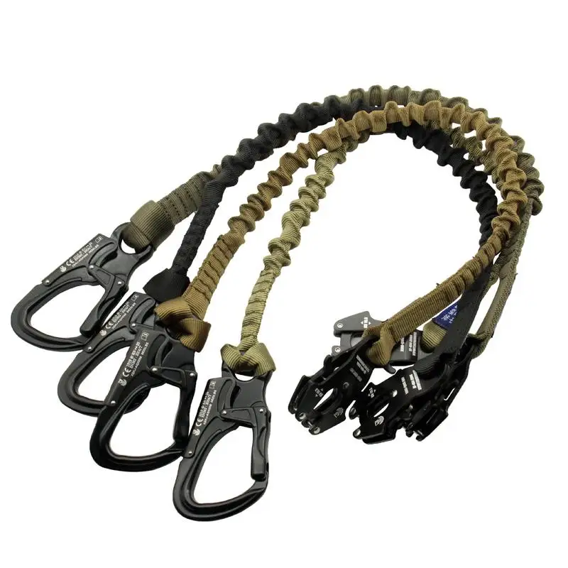 Tactical Personal Retention Lanyard d Buckle Quick Release CE Certification Elastic Safety Rope Double Head Hanging Buckle