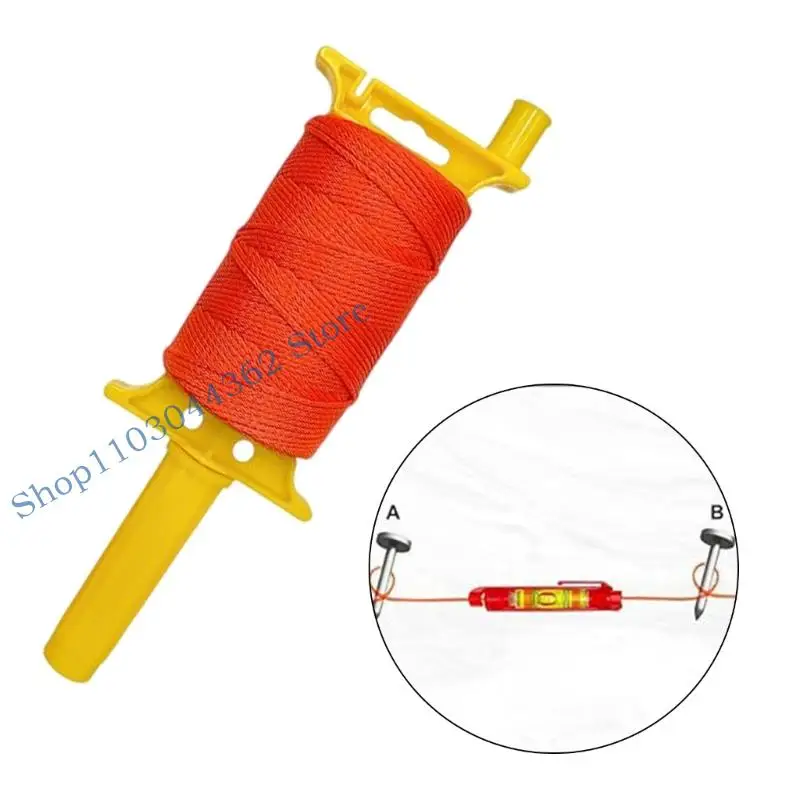 540Ft sterk fluorescerend nylon uitlijnkoord met geïntegreerde waterpassen en eenvoudig intrekhandgreepmechanisme