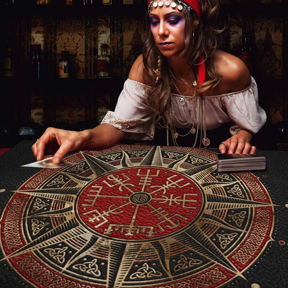 Viking Compass Tarot Tablecloth Celtic Knots Altar Cloth Spiritual Rune Pagan Divination Witchcraft Astrology Oracle Card Pads