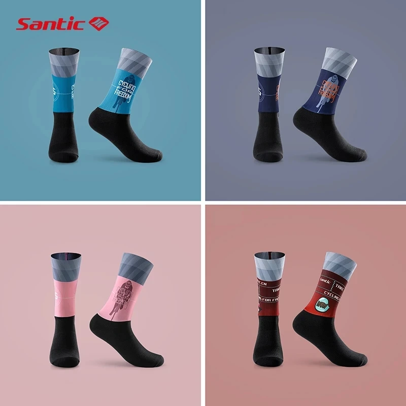 

Santic Professional Cycling Socks Women High Elastic Breathable Sports Socks Running Gym Soccer Socks Bicycle Bicycle Socks Men