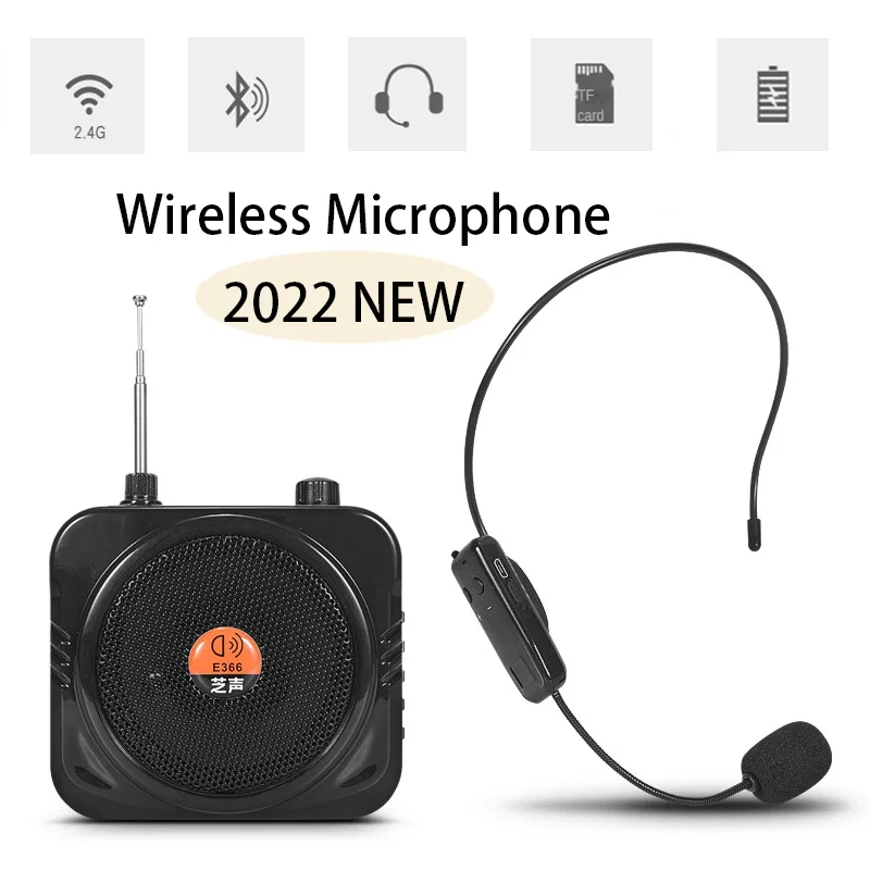 15W Portable Voice Amplifier Wired Microphone FM Radio AUX Audio Recording Bluetooth Speaker For Teachers Instructor