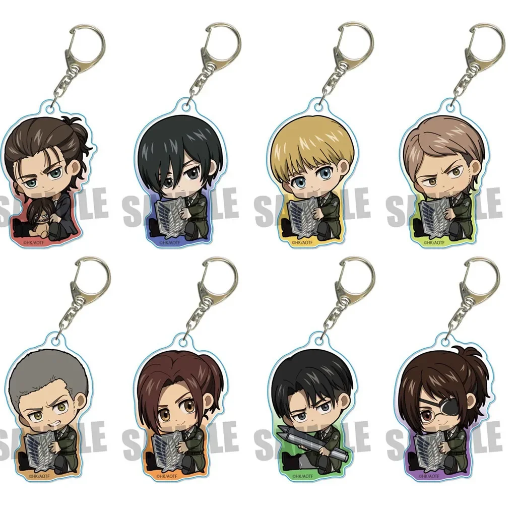 Anime Connie Springer Keychain Doll Armin Mikasa Levi Eren Acrylic Keyring Pendant for Gift