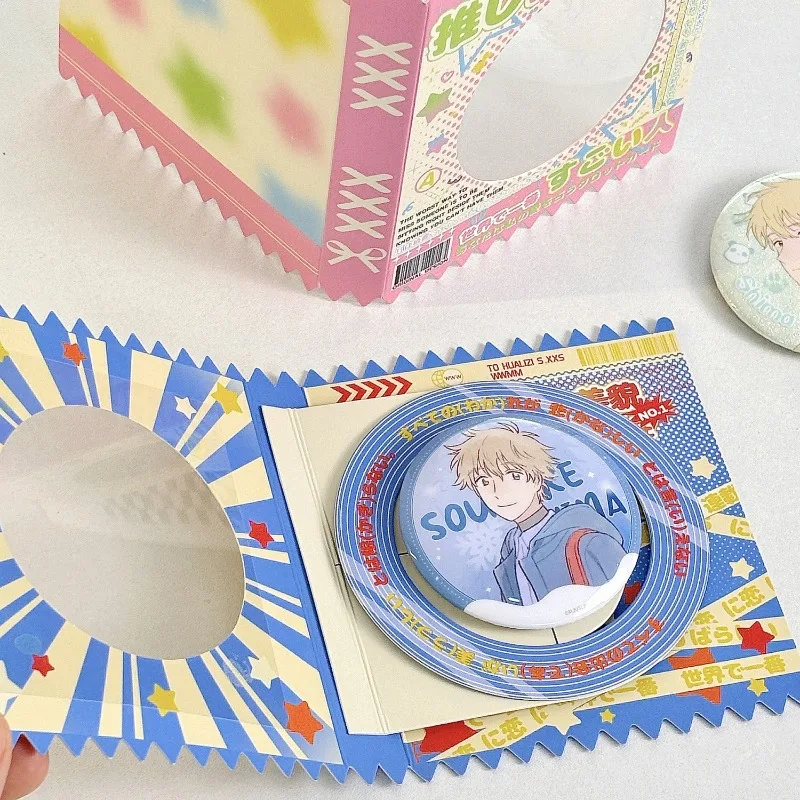 

360° Rotating Enamel badge Pin Display Card holder DIY Aesthetic Badge Holder with Greeting Card Backing Ins Showcase for Pins