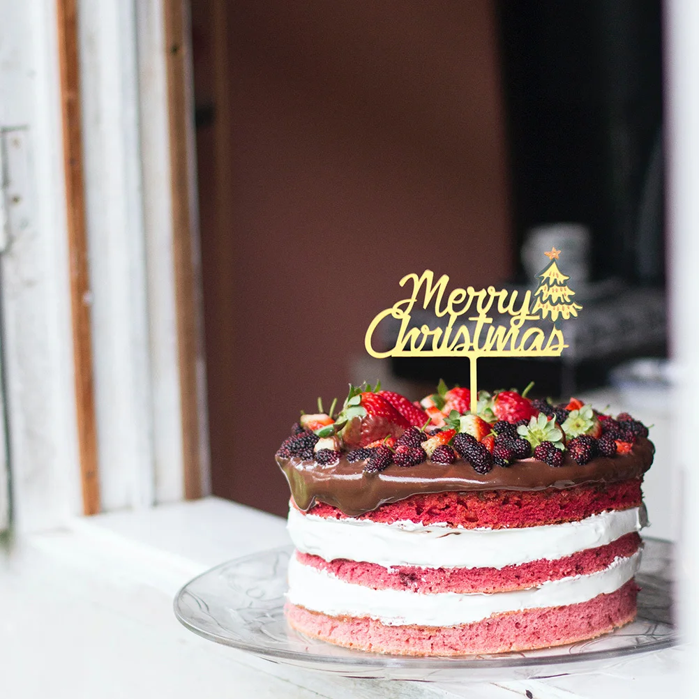 

5Pcs Christmas Acrylic Cake Picks Creative Cupcake Toppers Xmas Cake Decoration Food Picks Dessert Toppers Cupcake Topper