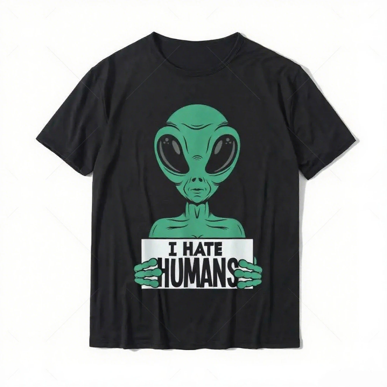 Divertido Alien OVNI extraterrestre I Hate Humans Alien Lover camiseta Top camisetas descuento grupo algodón hombres calle Casual camisetas