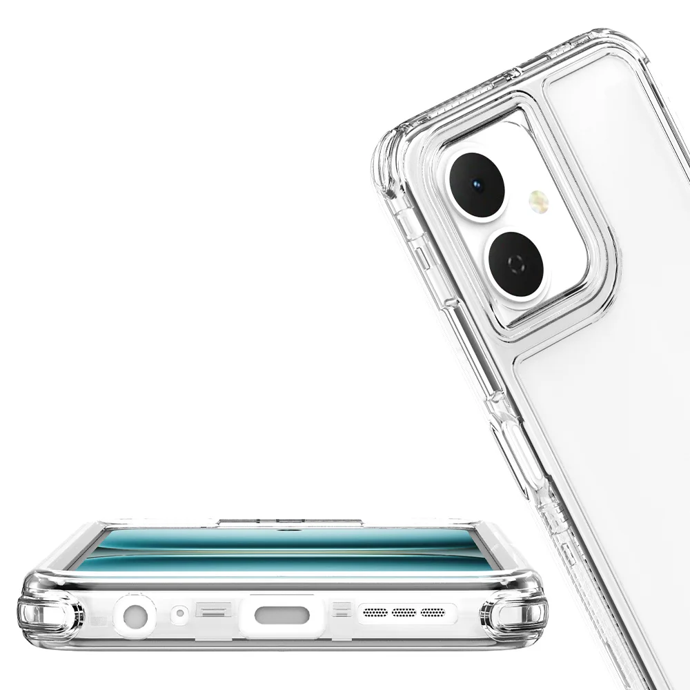 3 في 1 حافظة هاتف متينة مضادة للصدمات لهاتف Tecno Spark Go 2 Pop 10 4G إطار من البلاستيك الصلب غطاء خلفي من الأكريليك الشفاف من البولي يوريثان