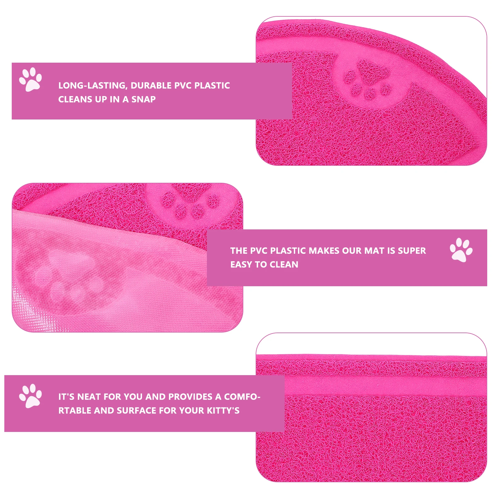 

Half-round Pet Puppy Dog Cat Litter Mat Claws Pet Small Footprint Foot Sleeping Pad Placemat Cleaning Carpet (Rose Red)