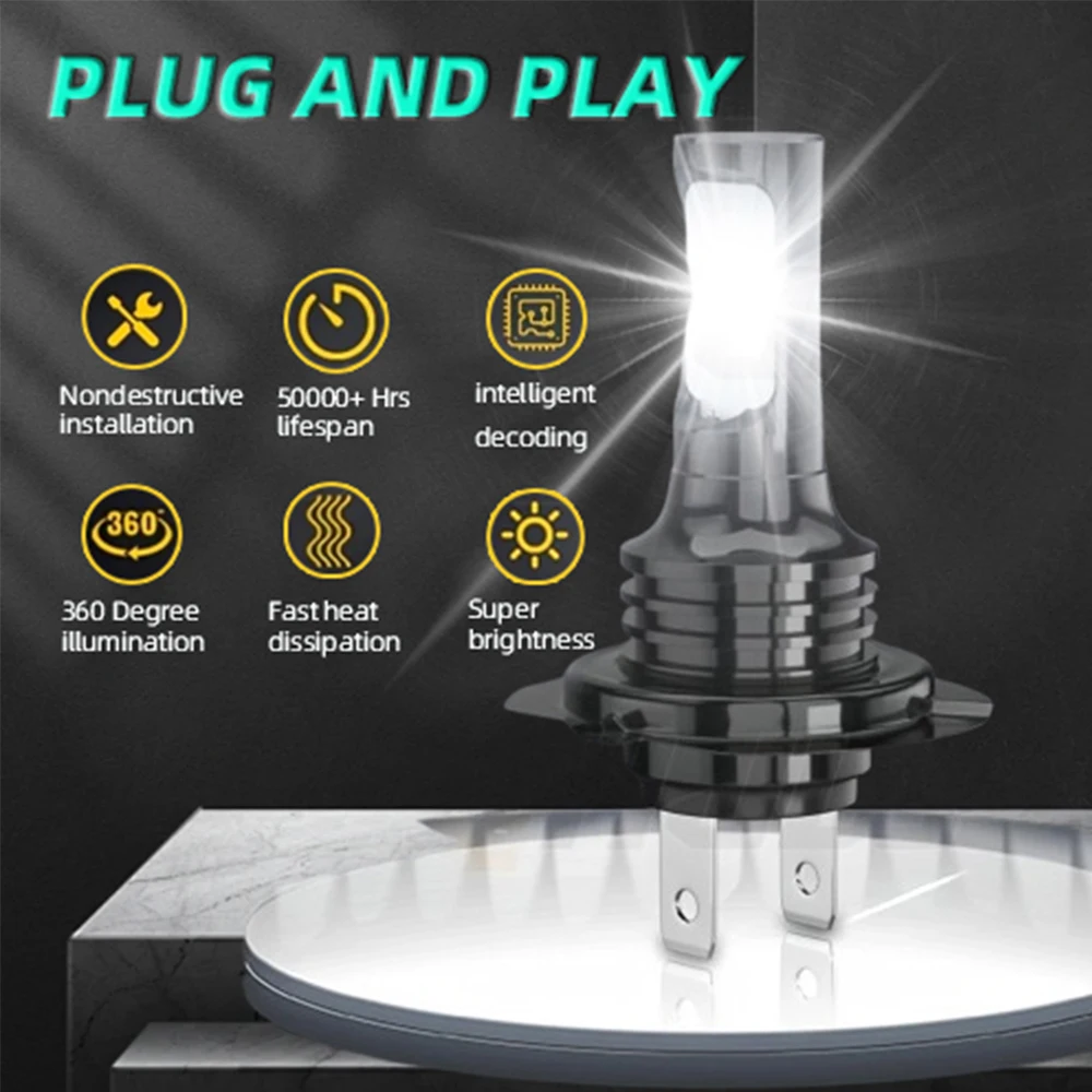 2PCS Motorcycle Lamps 6000k White H7 LED Headlight Moto Front Replacement Bulb Lights FOR Benelli TRK502 X TRK 502X 2021 TRK 502