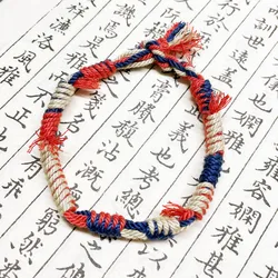 Tibetan Finished Colorful Rope Hand Rope Cotton Rope Hand Woven Color Ethnic Original Female Bracelet Literature Accessory