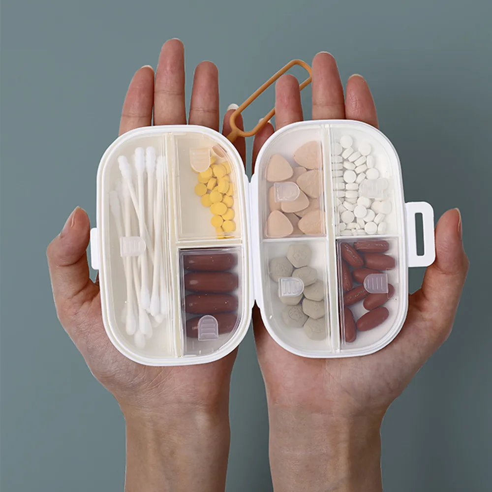 Alwafore 7 Grids Organizer Container For Tablets Travel Pill box Seven Days Multiple Compartments Sealed Pill Tablet Storage Box