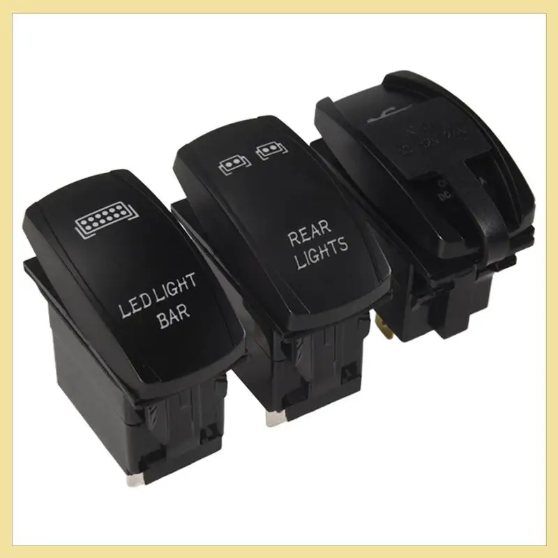 

High Quality LED Light Bar Rocker Switch Toggle Switch Rear Lights Rocker Switch Rocker Switch Dual USB Power Charger