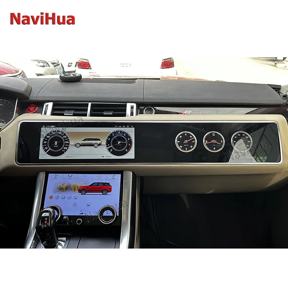 

NaviHua New Design 12.3 Inch Dual Screen Android Car Radio For Range Rover Sport L494 2013 2017 Multimedia Auto Headunit Monitor