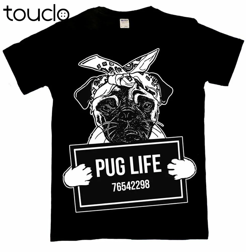 Pug Life T Shirt Top Mens Ladies Dog Puppy Love Funny Mugshot unisex