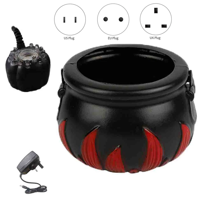 

Halloween Mist Maker Fogger,Witch Cauldron Fog Maker Water Pond Fog Machine With 12 Color Changing LED Light