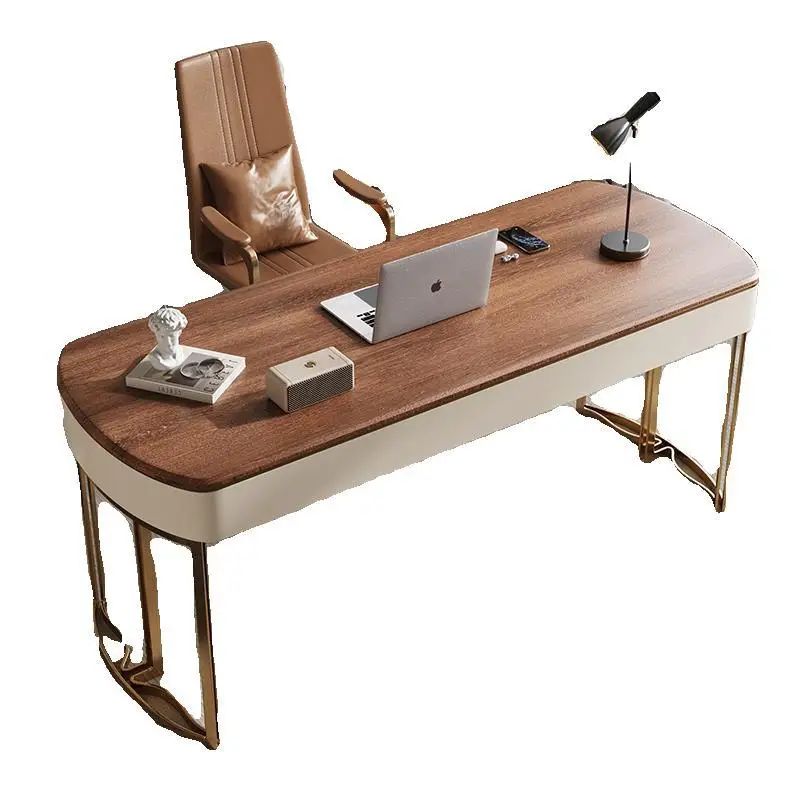 

Стол из массива дерева, современный, простой, легкий, роскошный, для домашнего кабинета, элитная комбинация офисного стола и стула