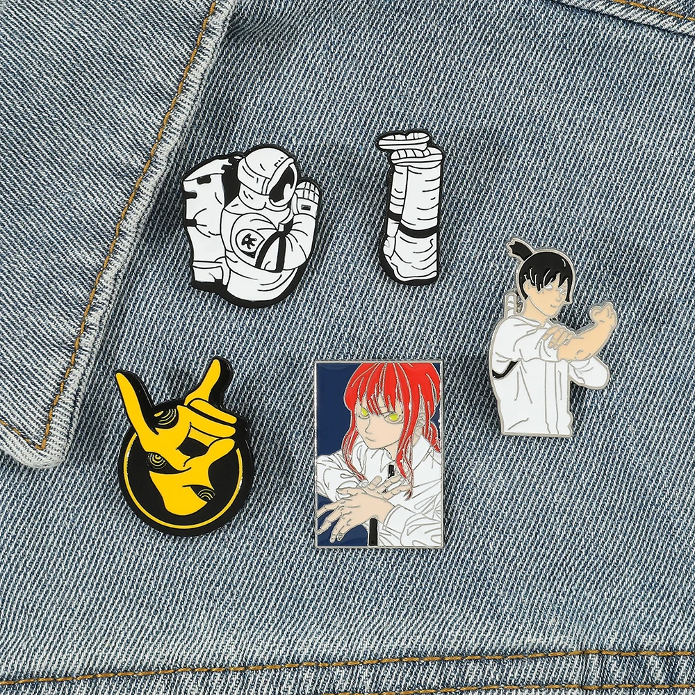 Chainsaw Man Enamel Pins Cartoon Pochita Makima Brooches Lapel Badges Anime Fashion Jewelry Accessories Gift For Fans Friends