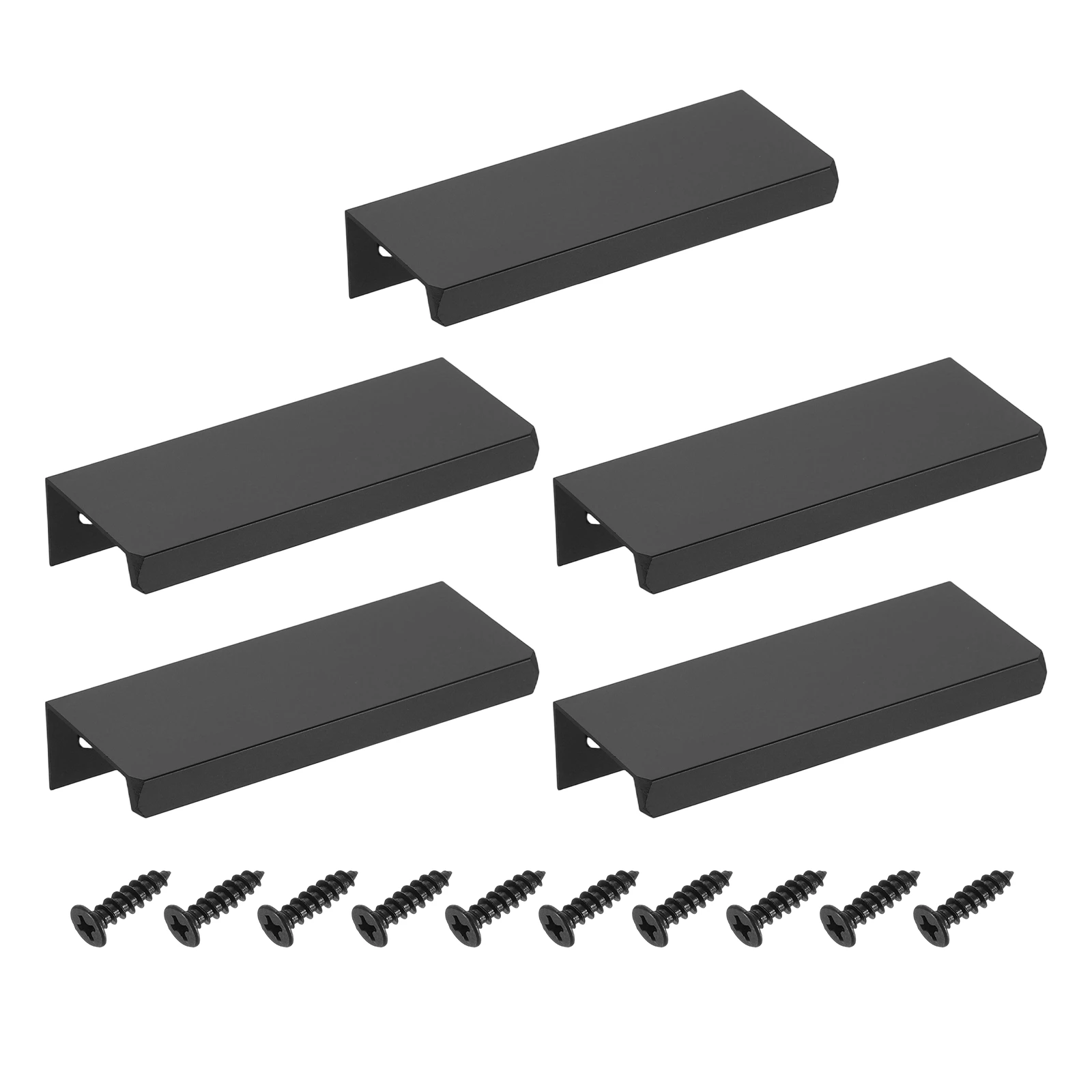 5Pcs Cabinet Finger Edge Pull 80-800mm Aluminum Alloy Back Mount Hidden Cabinet Pulls Concealed Handle for Home Kitchen Drawer