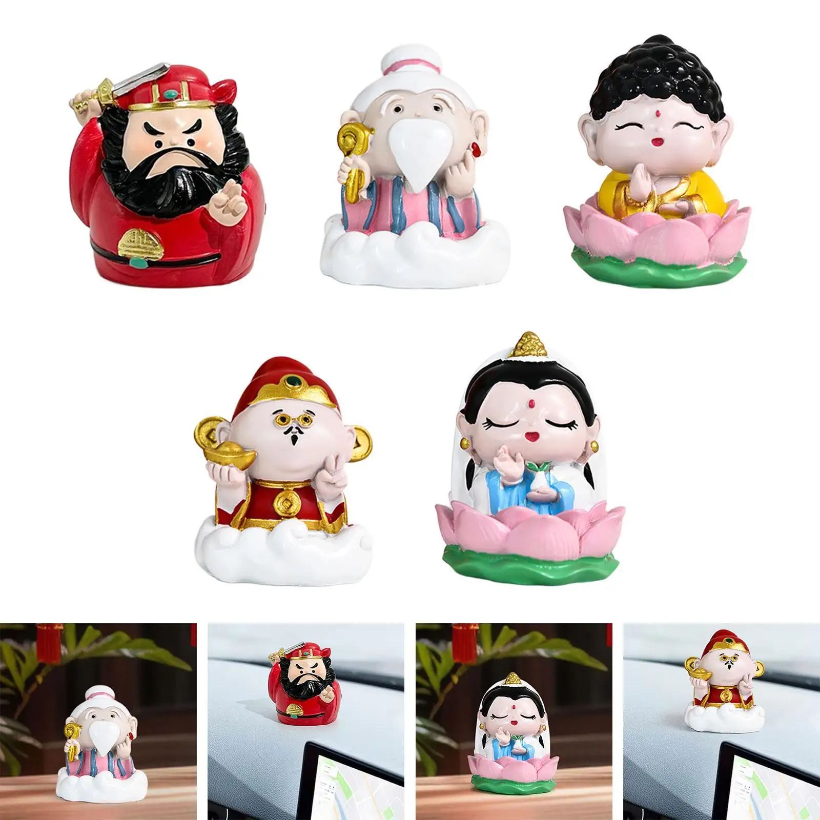 Chinese Figurines Statue Decoration Scene Layout Props Prop Mini Sculptures for Festival Office Bedroom Bookshelf Housewarming